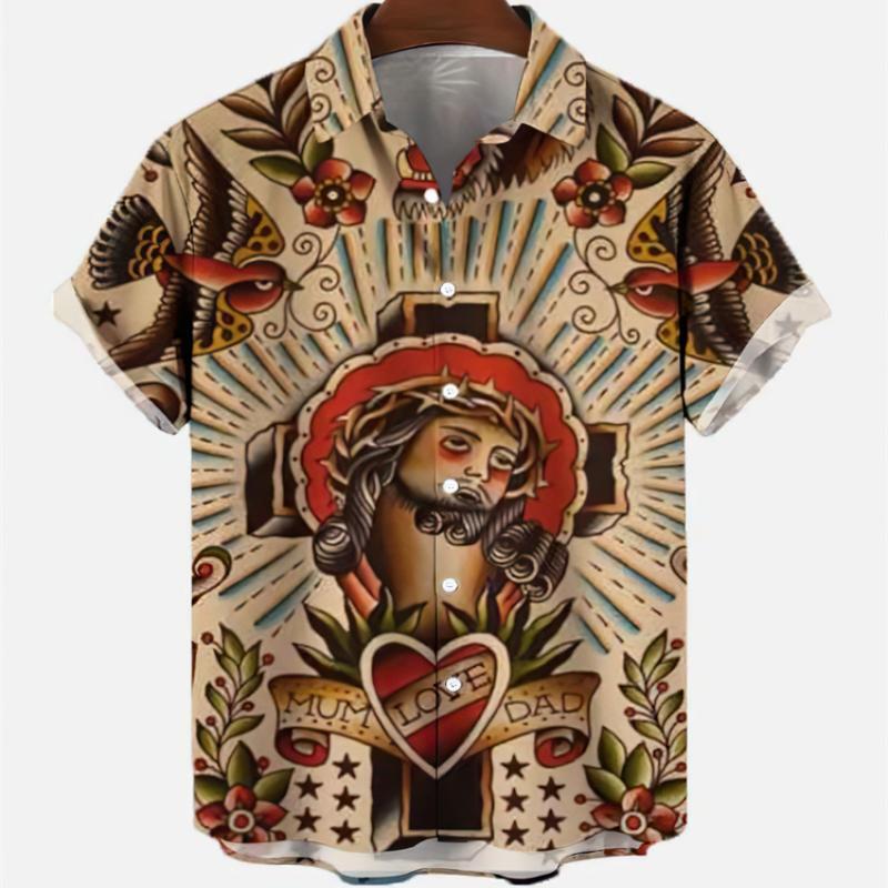 Camisas de manga curta masculi - Vintage Hawaiian Floral Shirt avaliação e preço