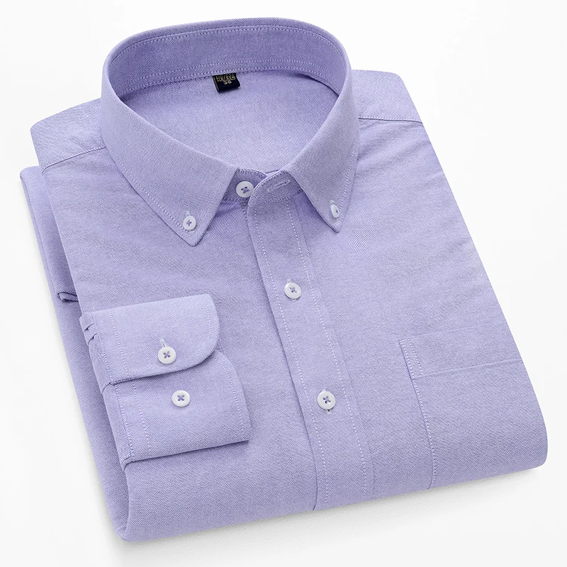 Camisas Oxford de Manga Longa  - Oxford Cotton Casual Shirt Business avaliação e preço
