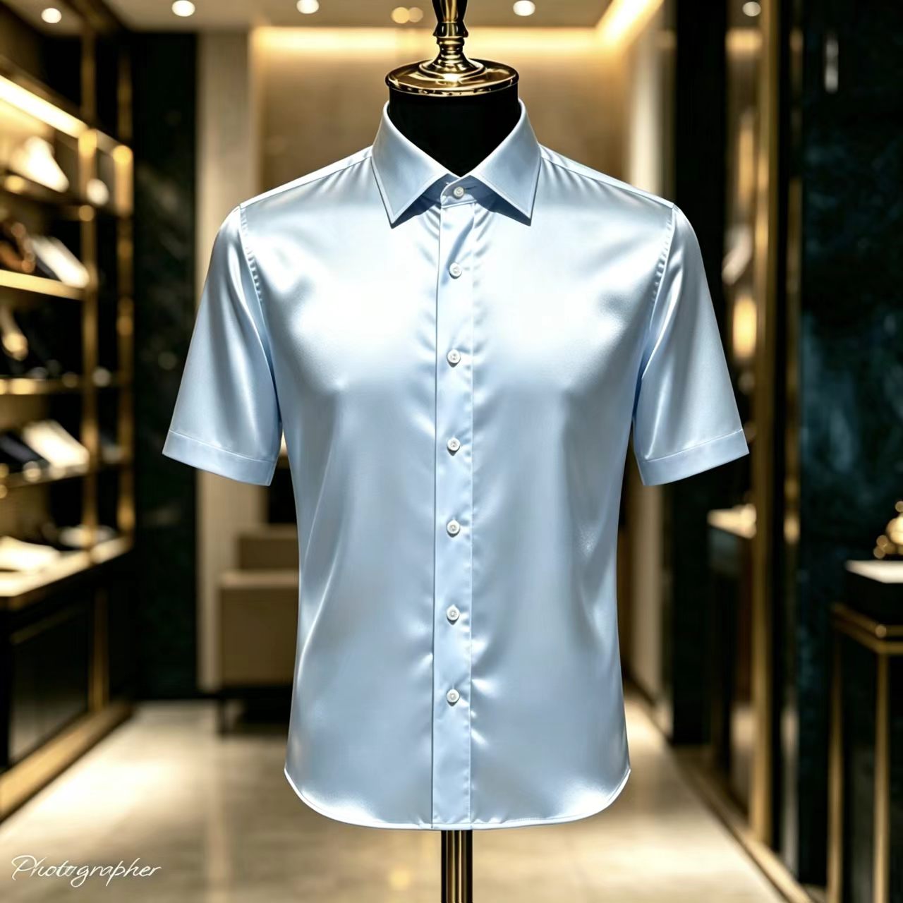 Men's Solid Color Satin Short- - Mens Satin Silk Dress Shirt avaliação e preço